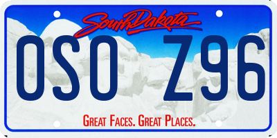 SD license plate 0SOZ96
