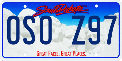 SD license plate 0SOZ97
