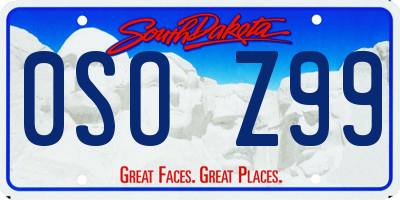 SD license plate 0SOZ99