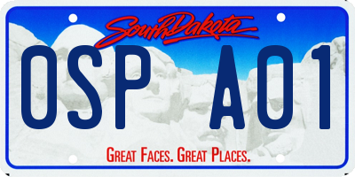 SD license plate 0SPA01