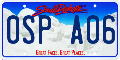 SD license plate 0SPA06