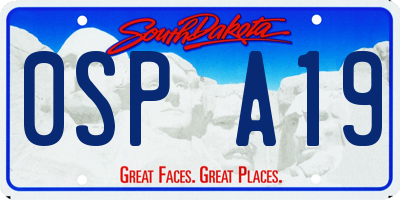 SD license plate 0SPA19