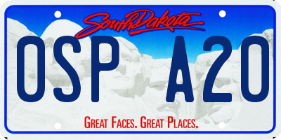 SD license plate 0SPA20