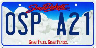 SD license plate 0SPA21