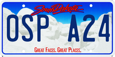 SD license plate 0SPA24