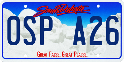 SD license plate 0SPA26