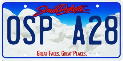 SD license plate 0SPA28
