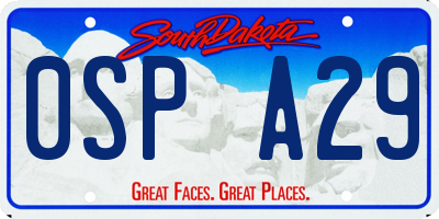 SD license plate 0SPA29