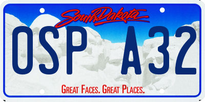 SD license plate 0SPA32