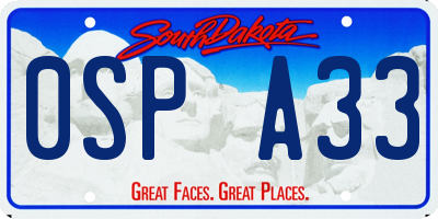 SD license plate 0SPA33