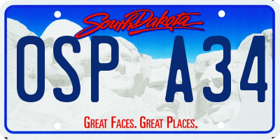 SD license plate 0SPA34