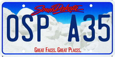 SD license plate 0SPA35
