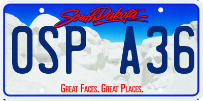 SD license plate 0SPA36