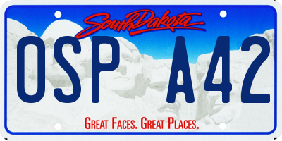 SD license plate 0SPA42