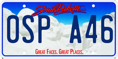 SD license plate 0SPA46