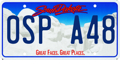 SD license plate 0SPA48