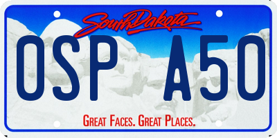 SD license plate 0SPA50