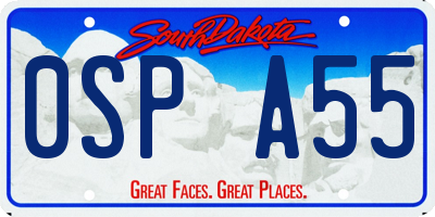 SD license plate 0SPA55