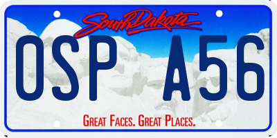 SD license plate 0SPA56