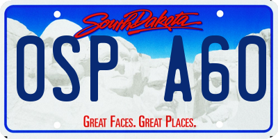 SD license plate 0SPA60