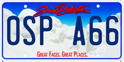 SD license plate 0SPA66
