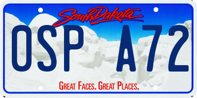 SD license plate 0SPA72