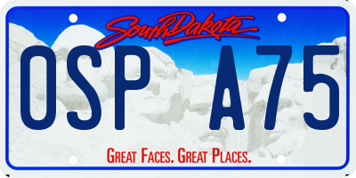 SD license plate 0SPA75