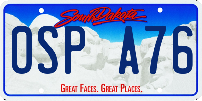 SD license plate 0SPA76