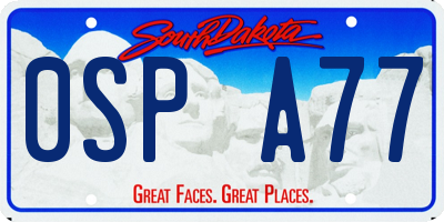 SD license plate 0SPA77