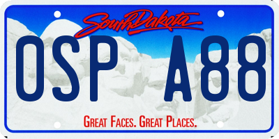 SD license plate 0SPA88