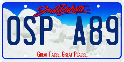SD license plate 0SPA89
