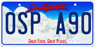 SD license plate 0SPA90