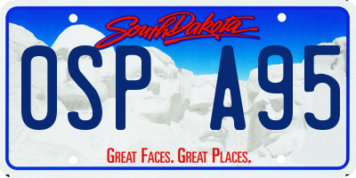 SD license plate 0SPA95