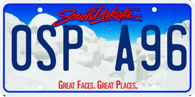 SD license plate 0SPA96