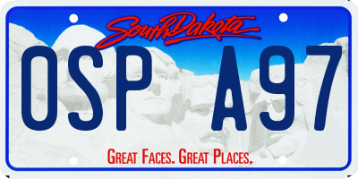 SD license plate 0SPA97