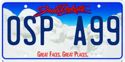 SD license plate 0SPA99