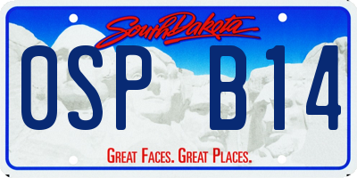 SD license plate 0SPB14