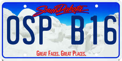 SD license plate 0SPB16