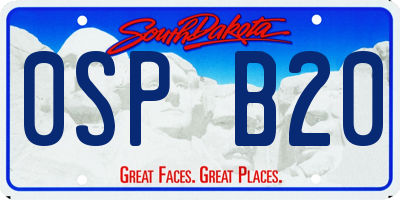 SD license plate 0SPB20