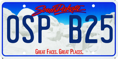 SD license plate 0SPB25