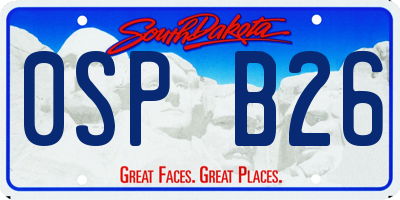 SD license plate 0SPB26