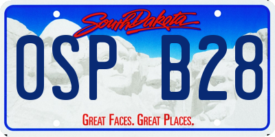 SD license plate 0SPB28