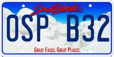 SD license plate 0SPB32