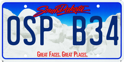 SD license plate 0SPB34