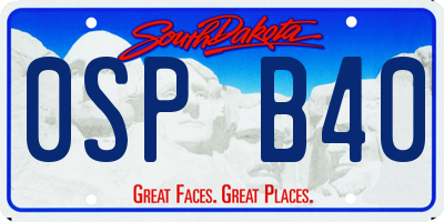 SD license plate 0SPB40
