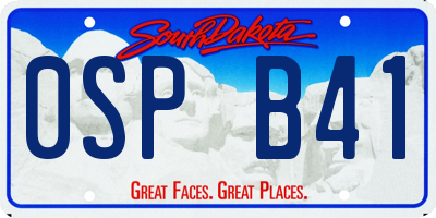 SD license plate 0SPB41