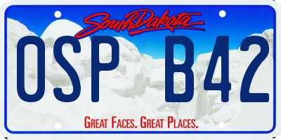 SD license plate 0SPB42