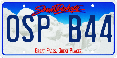 SD license plate 0SPB44