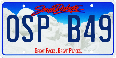 SD license plate 0SPB49
