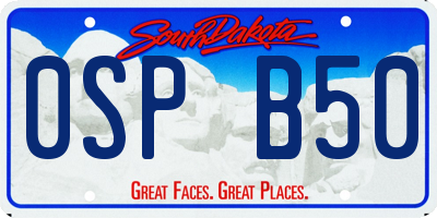 SD license plate 0SPB50
